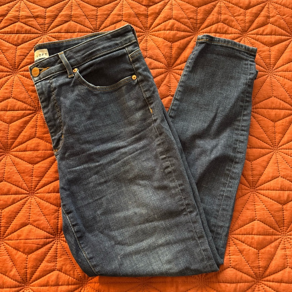LOFT Dark Blue Skinny Jeans